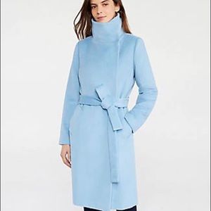 Ann Taylor Petite Belted Funnel Neck Coat